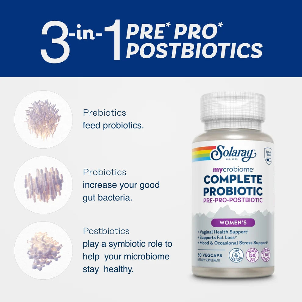 NEW Solaray Mycrobiome® Complete Probiotic Women’s Formula - 30 Capsules