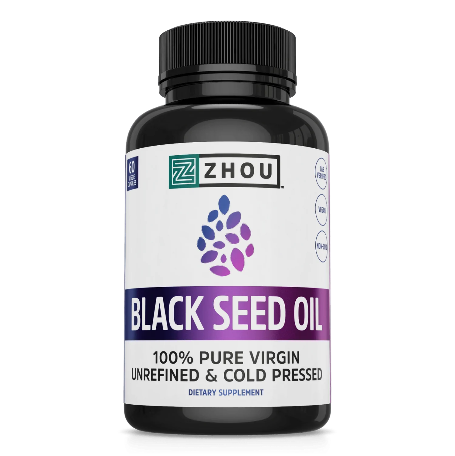 Black Seed Oil 100% Pure Virgin Cold Pressed (60 Veggie Capsules)